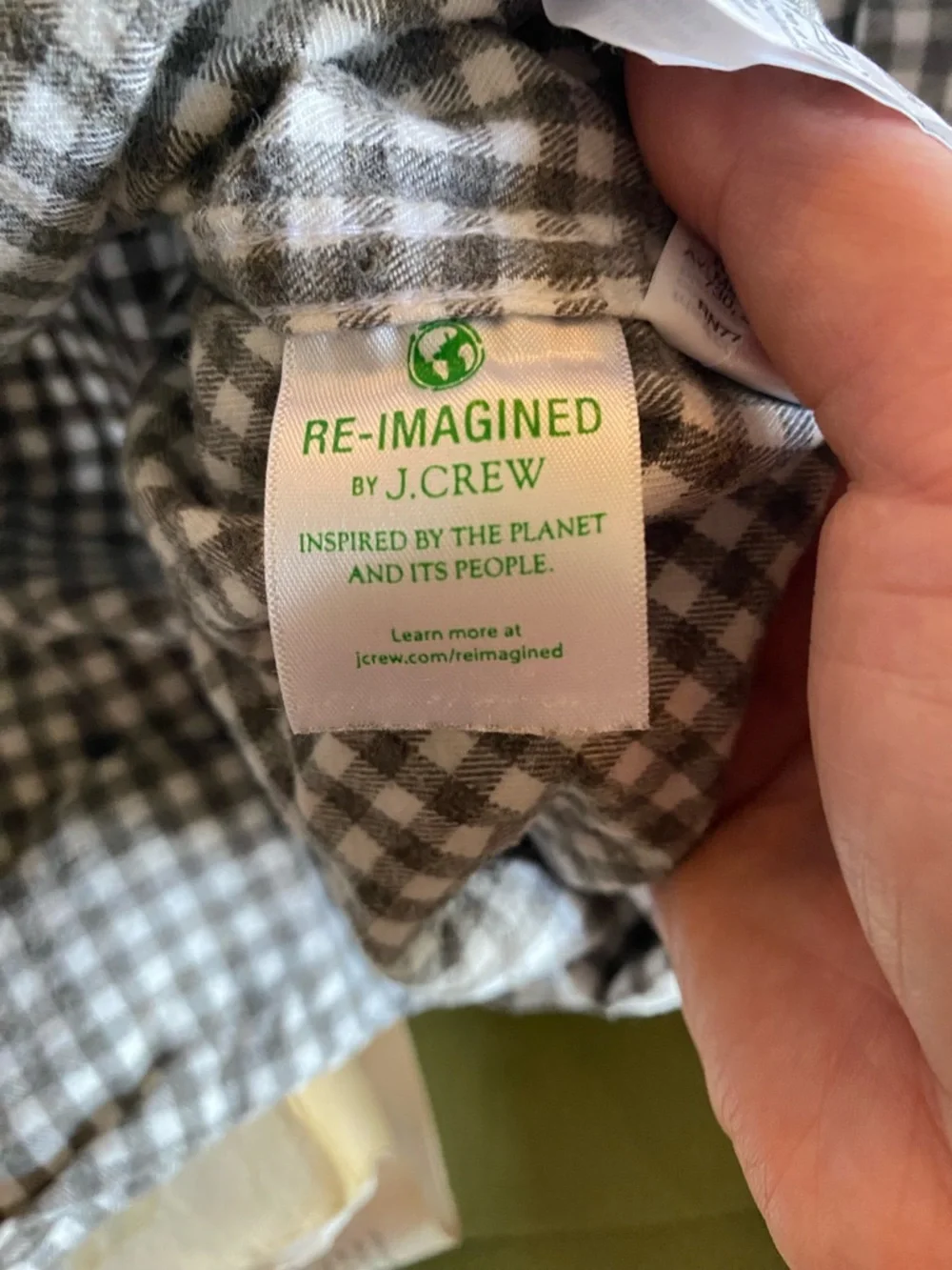 J. Crew Gray and White Checked Button-Down Shirt